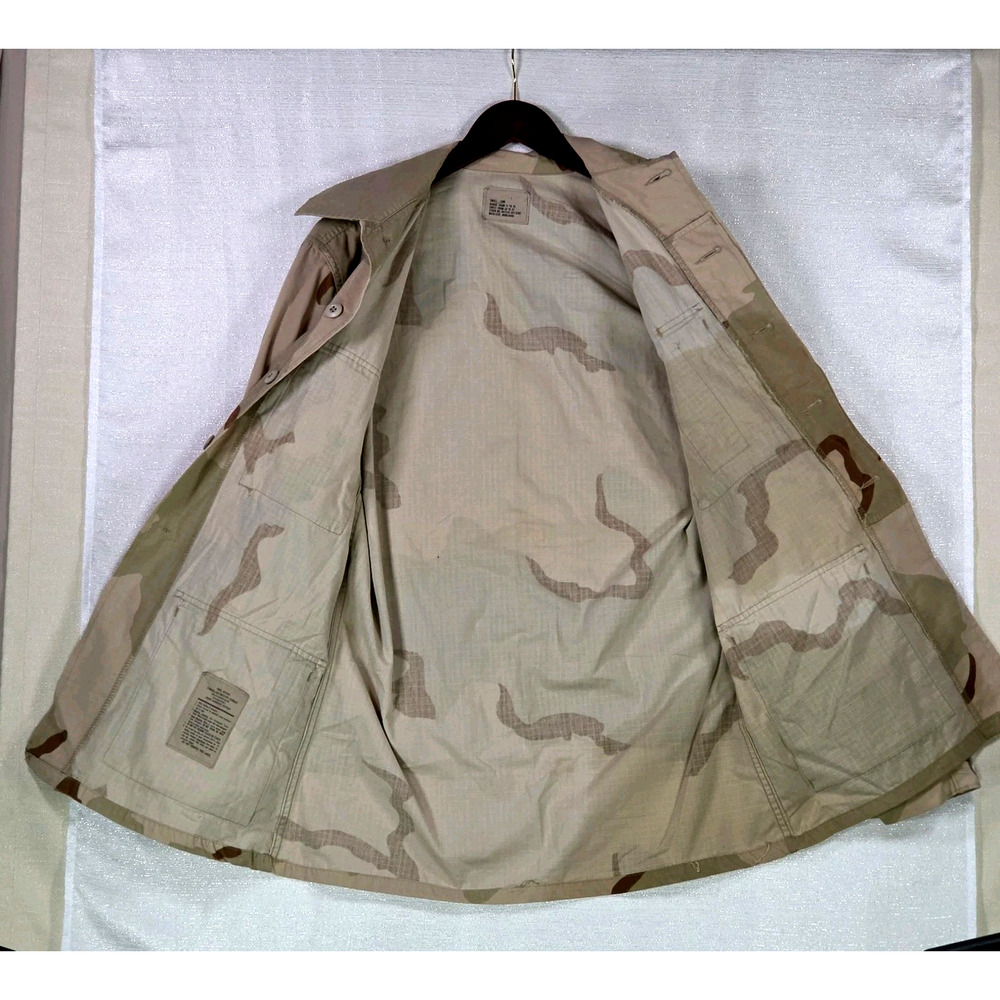 US Army Desert Camouflage Jacket Military Issue Combat Coat Vintage Small Long - Picture 7 of 8